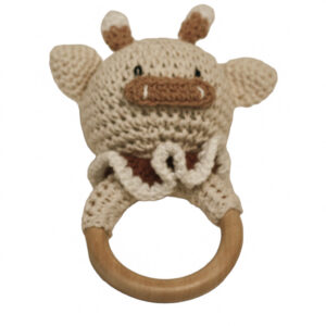 SONAJERO TEJIDO C/ CIRCULO MADERA VACA