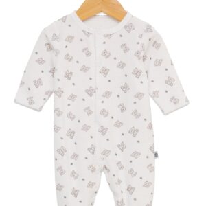 ENTERITO PLUSH ESTAMPADO C/ GORRO OSO